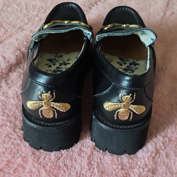 Gold and Black Moccasin-Style Shoes with Chunky Sole - Picture 5 of 8